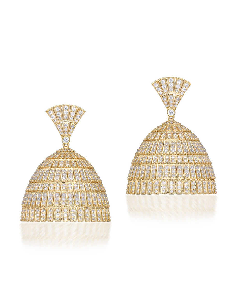 Diamond Fan Jhumkas