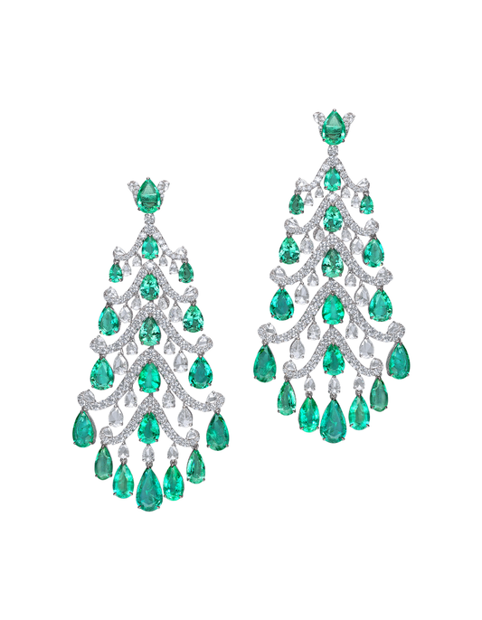Emerald Chandelier Earrings
