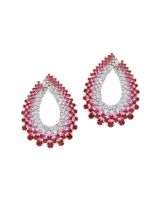 Gradient Ruby Earrings
