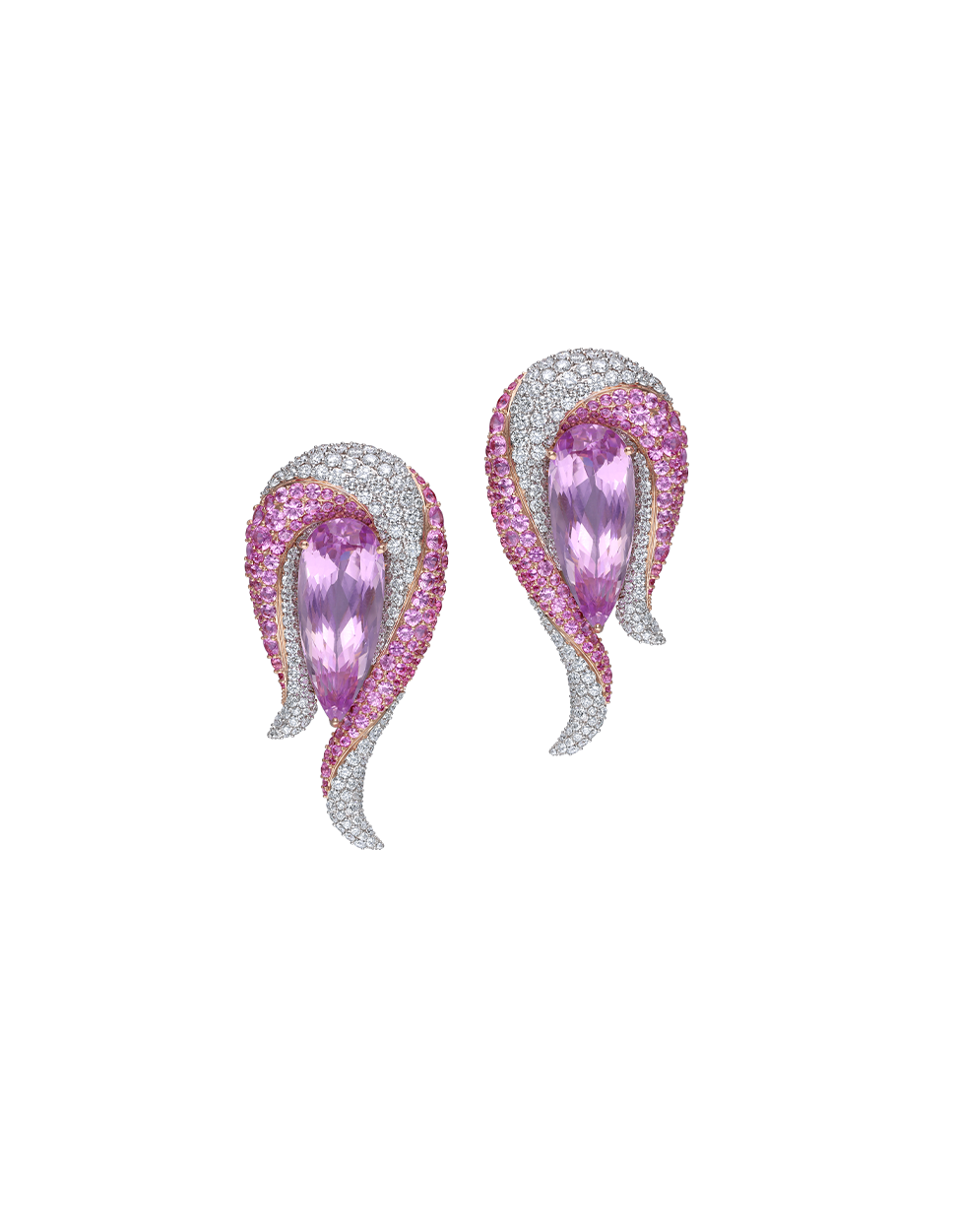 Swirl Kunzite Earrings