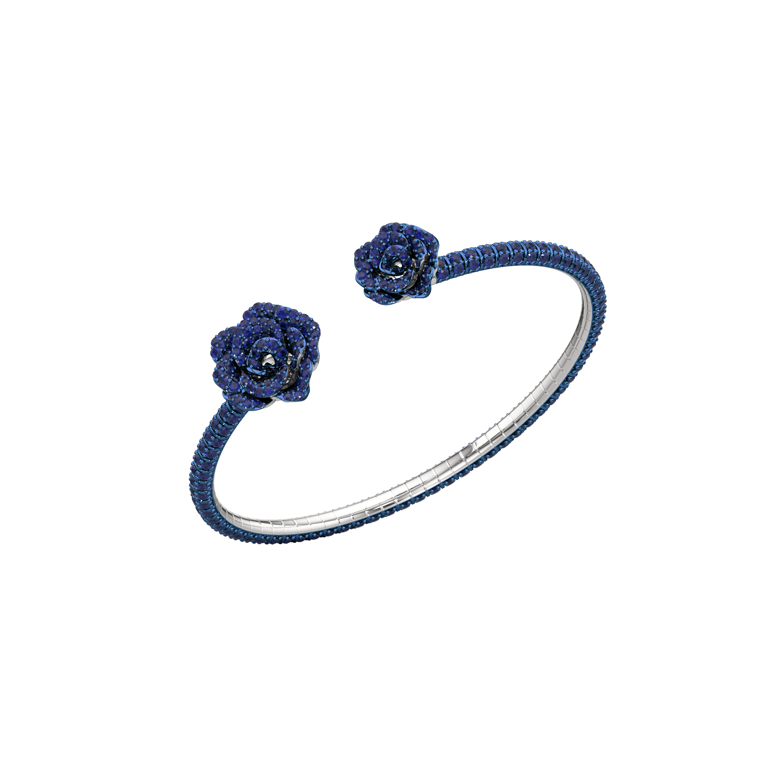 La Vie En Rose Blue Sapphire Bracelet, Double Motif