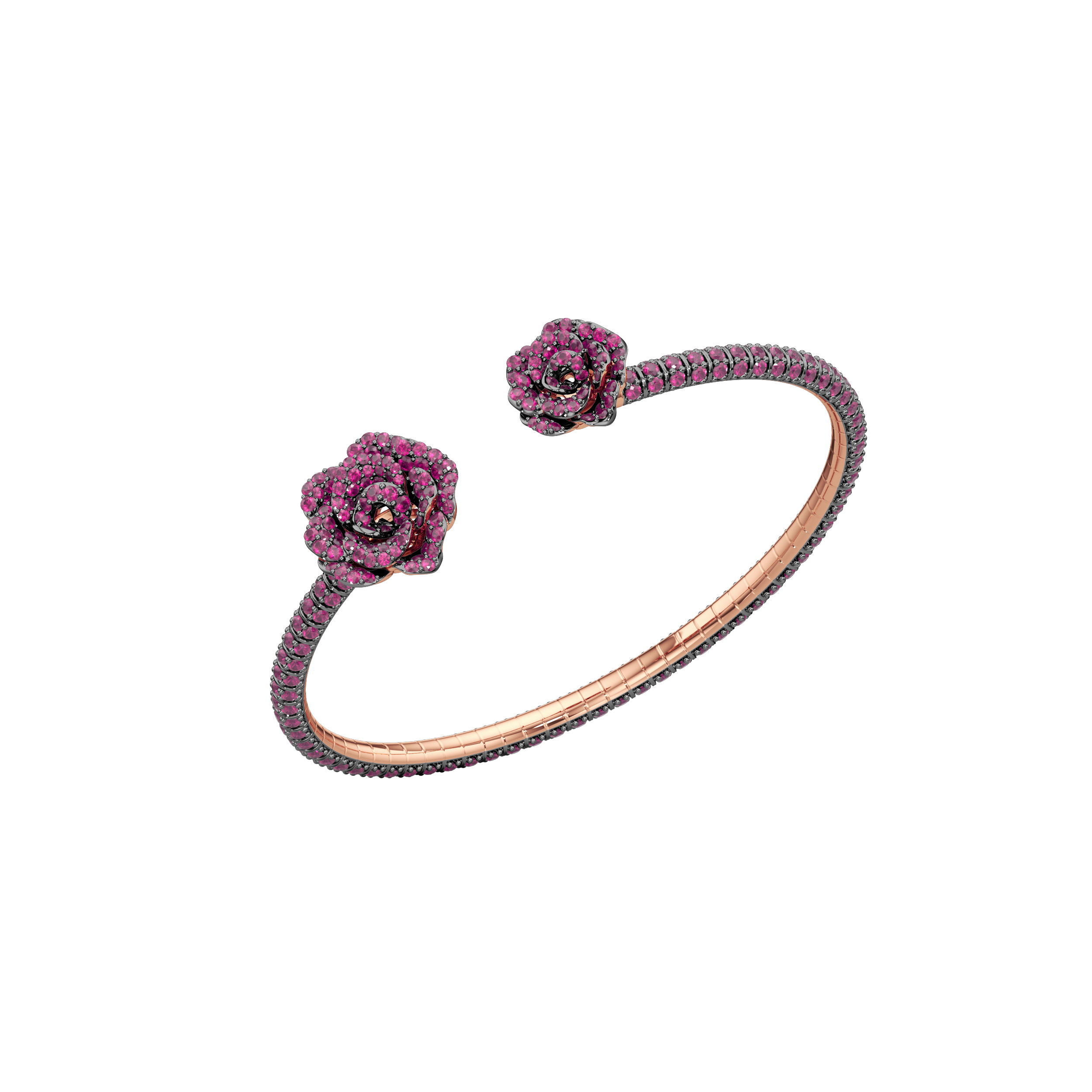 La Vie En Rose Ruby Bracelet, Double Motif
