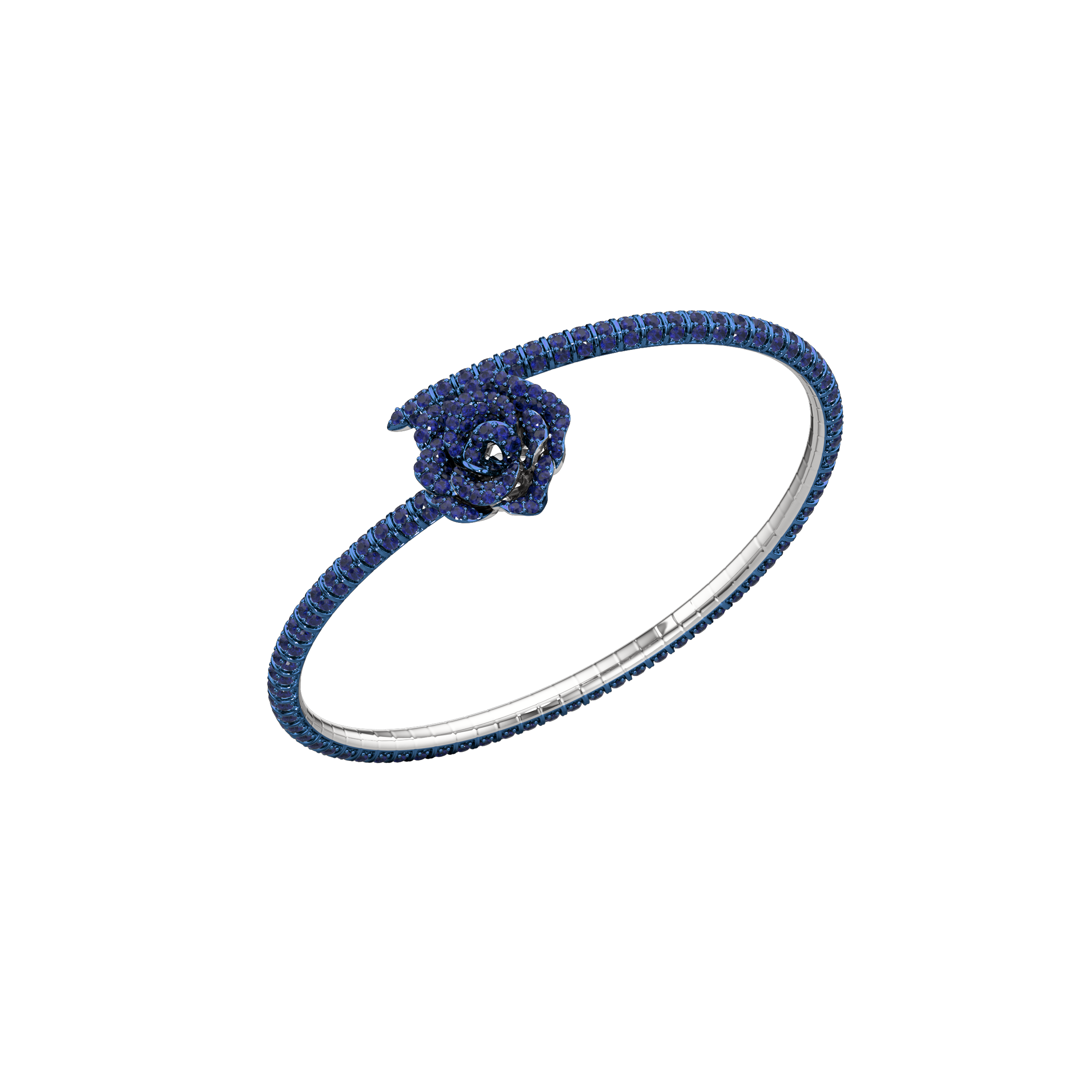 La Vie En Rose Blue Sapphire Bracelet, Single Motif