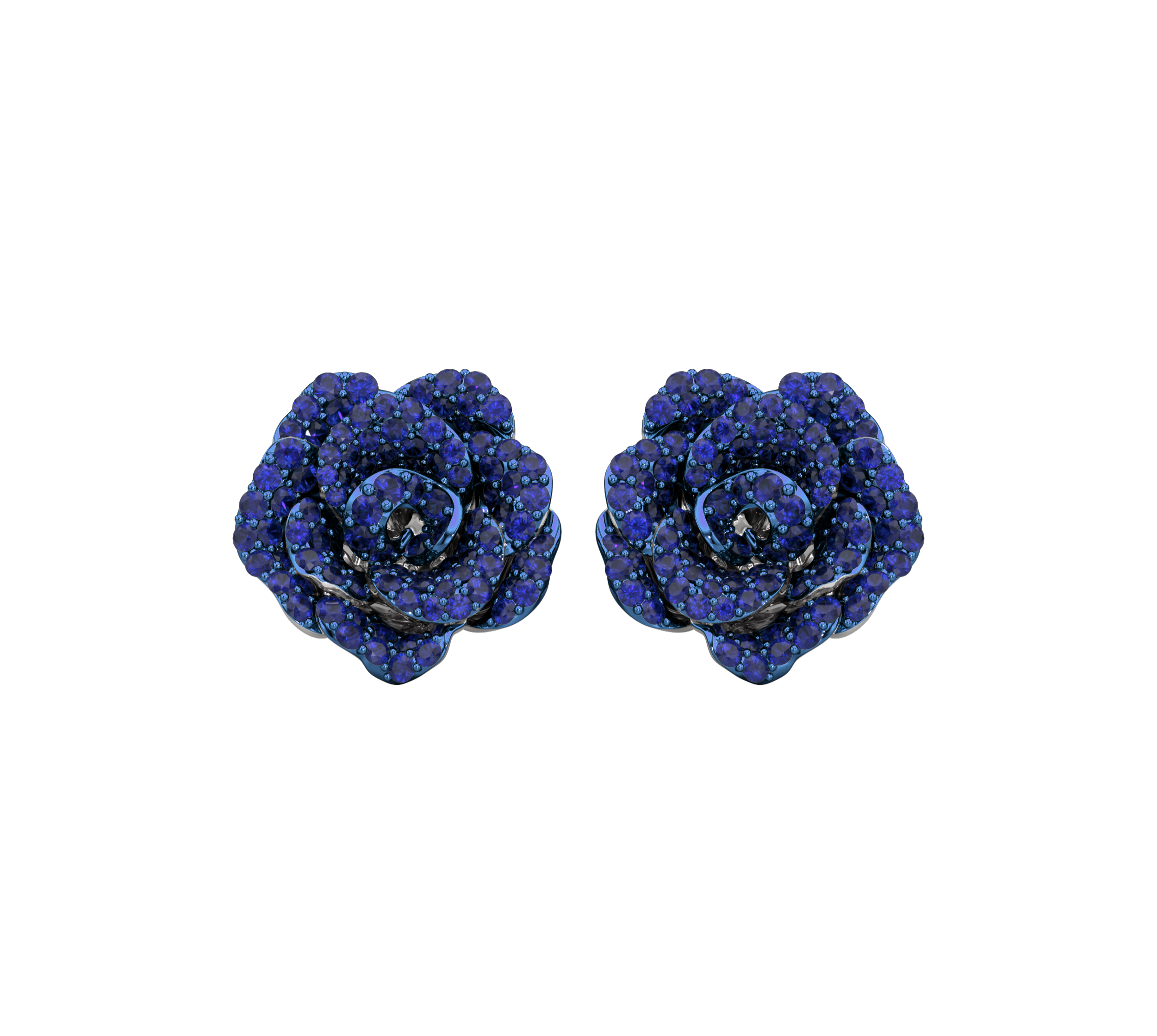 La Vie en Rose Blue Sapphire Earrings