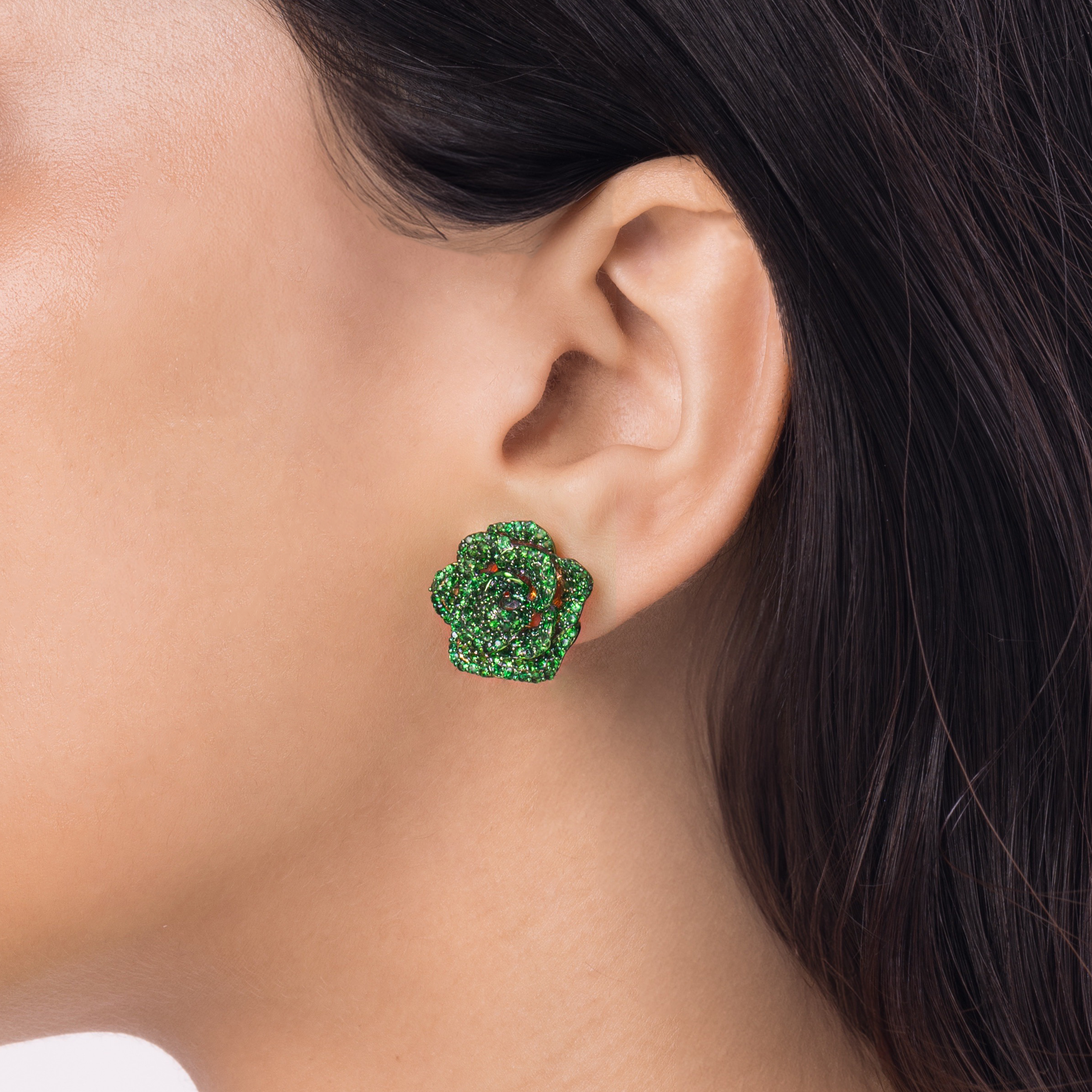 La Vie en Rose Tsavorite Earrings