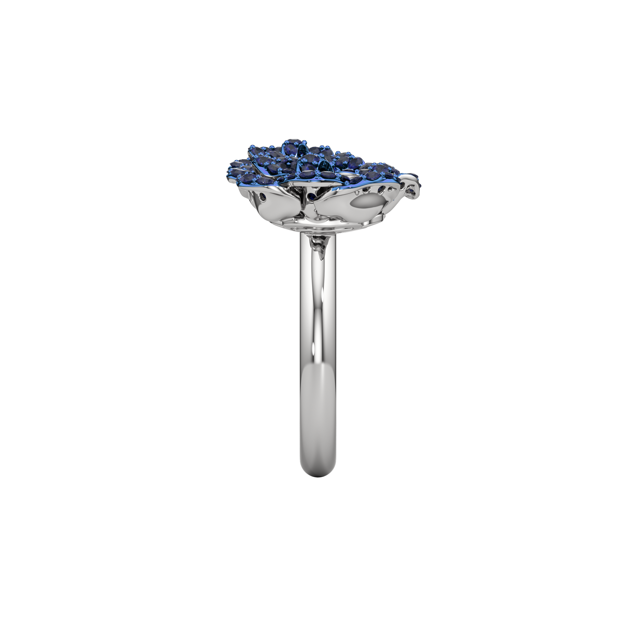 La Vie en Rose Blue Sapphire Ring, Double Motif
