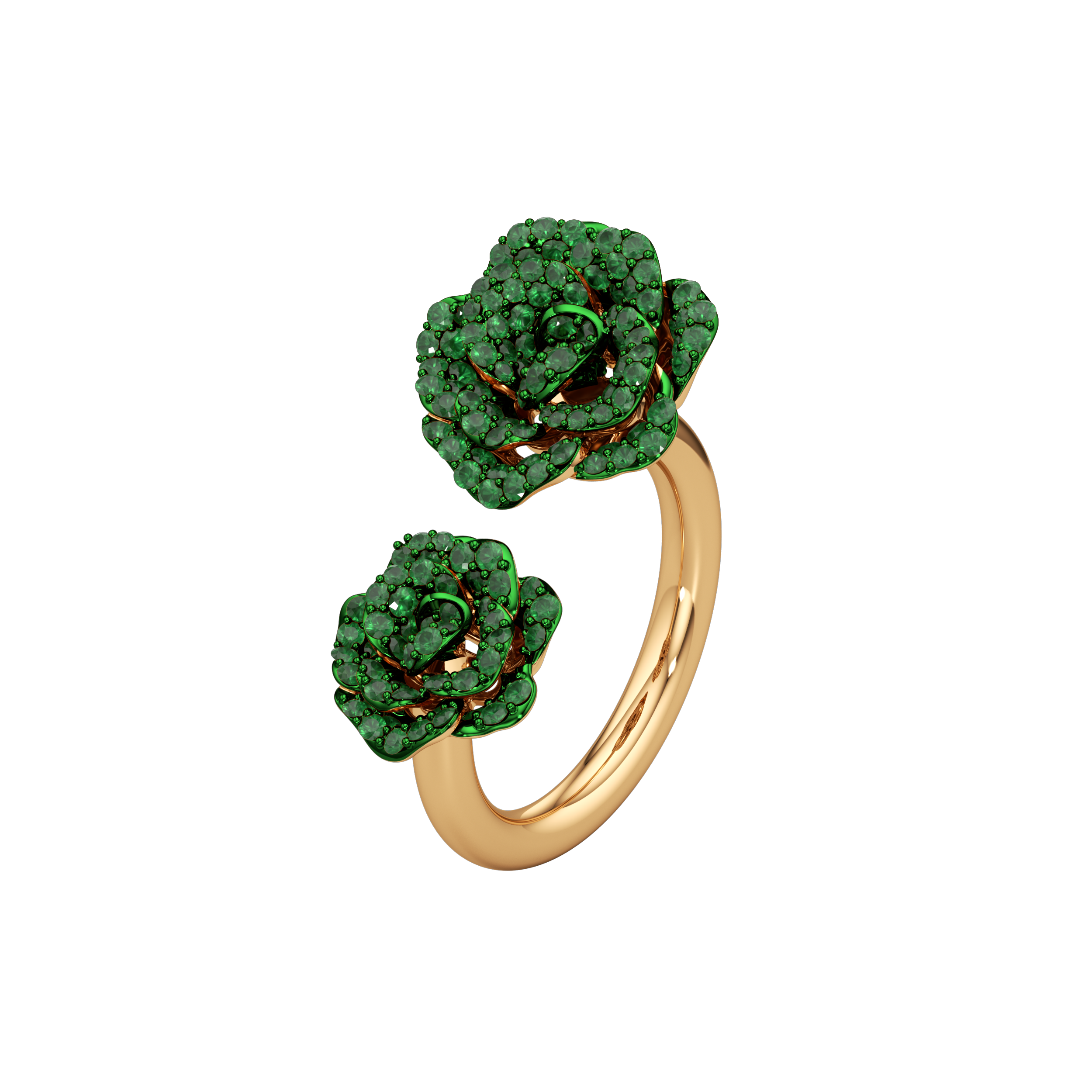 La Vie en Rose Tsavorite Ring, Double Motif