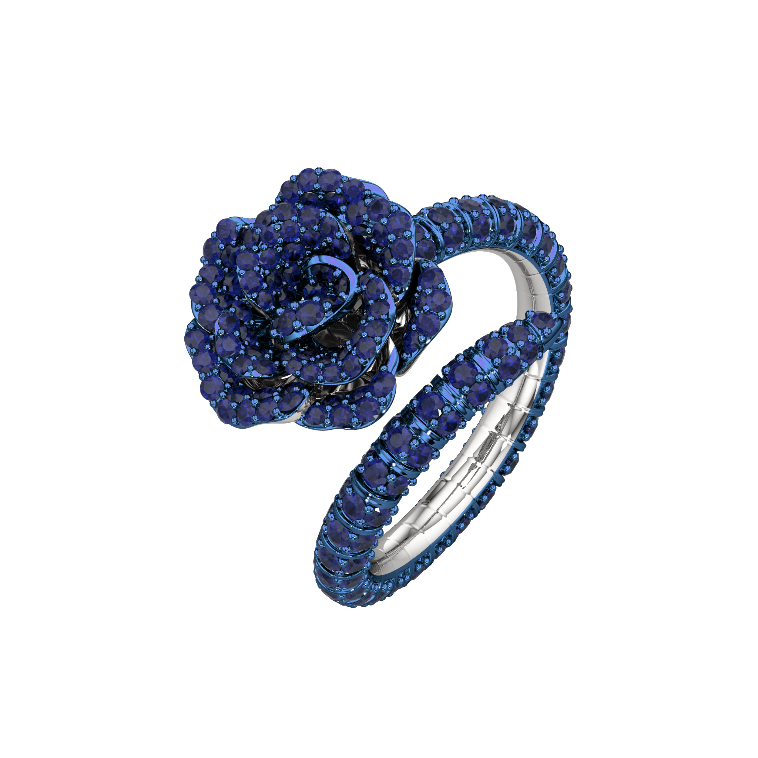 La Vie En Rose Blue Sapphire Ring, Single Motif