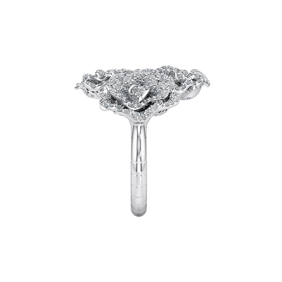 Diamond ring on a white background