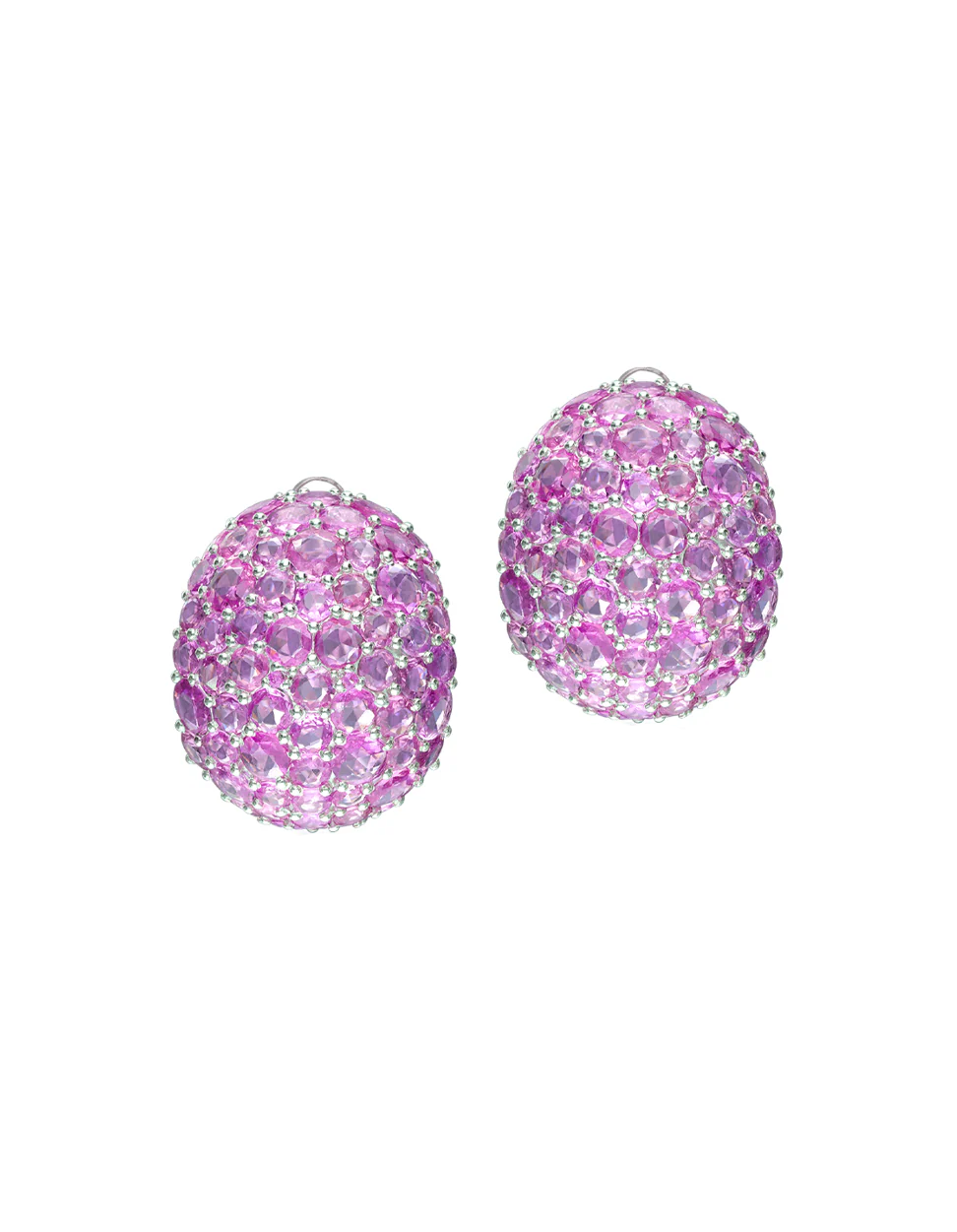 Pink Sapphire Cluster Earrings