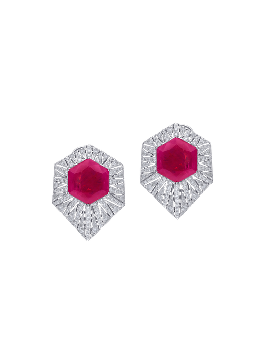 Crimson Hex Earrings