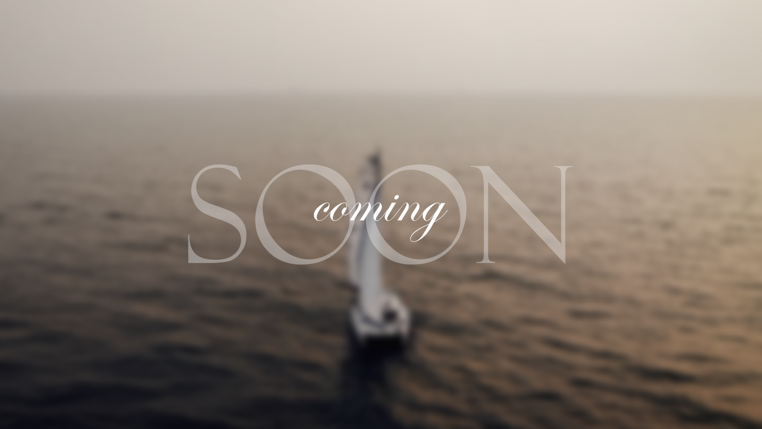 Boat on water with 'SOON coming' text overlay