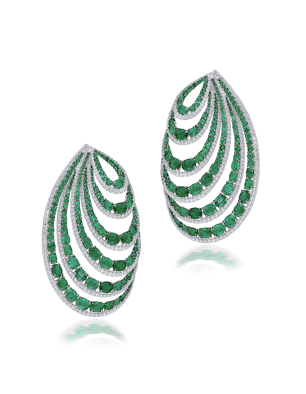 Cascade Emerald Hoop Earrings