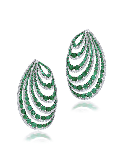 Emerald and Diamond Earrings