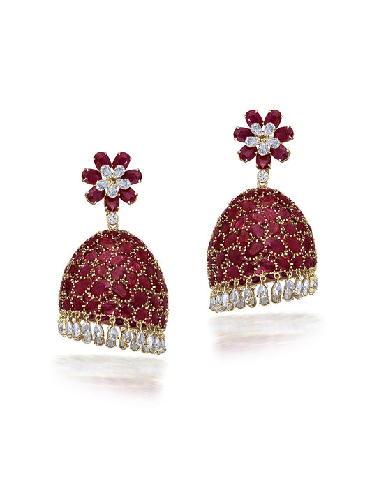 Ruby and Diamond Earrings