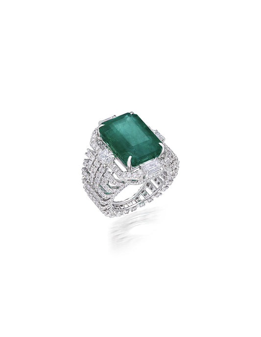 Emerald and Diamond Ring