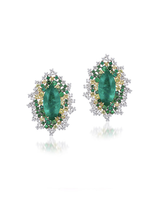 Emerald and Diamond Earrings