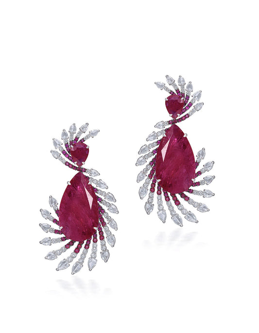 RUBY AND DIAMOND EARRINGS