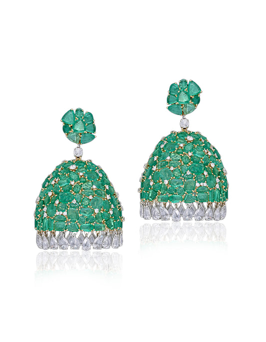 Emerald and Diamond Earrings