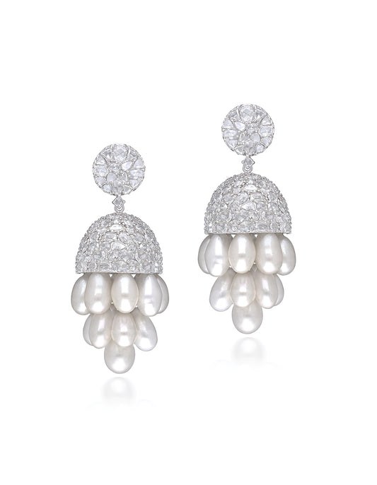 Pearl and Diamond Earrings