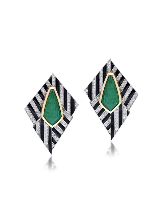 Emerald and Diamond Earrings