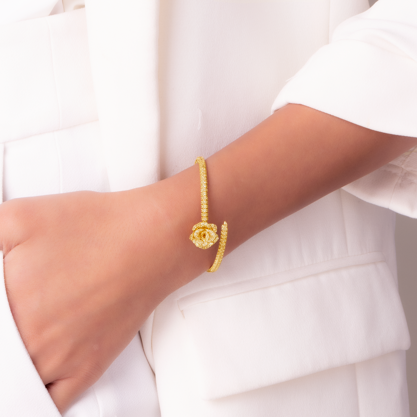 La Vie En Rose Yellow Sapphire Bracelet, Single Motif