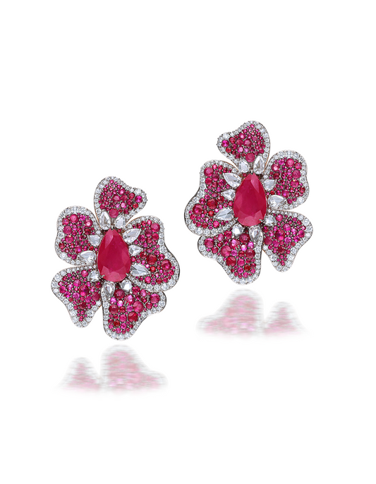 Crimson Bloom Earrings