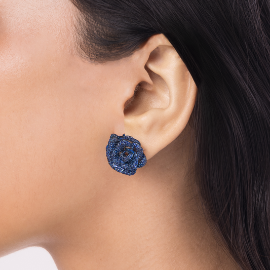 La Vie en Rose Blue Sapphire Earrings