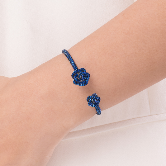 La Vie En Rose Blue Sapphire Bracelet, Double Motif