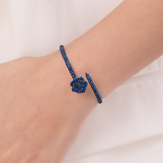 La Vie En Rose Blue Sapphire Bracelet, Single Motif