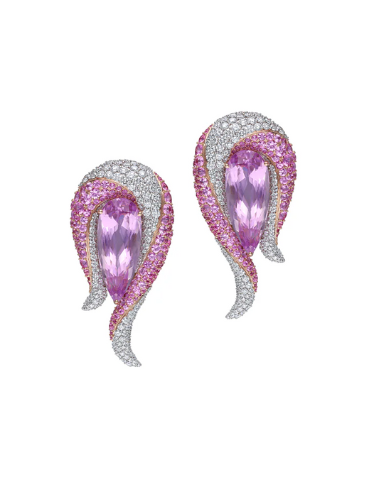 Swirl Kunzite Earrings