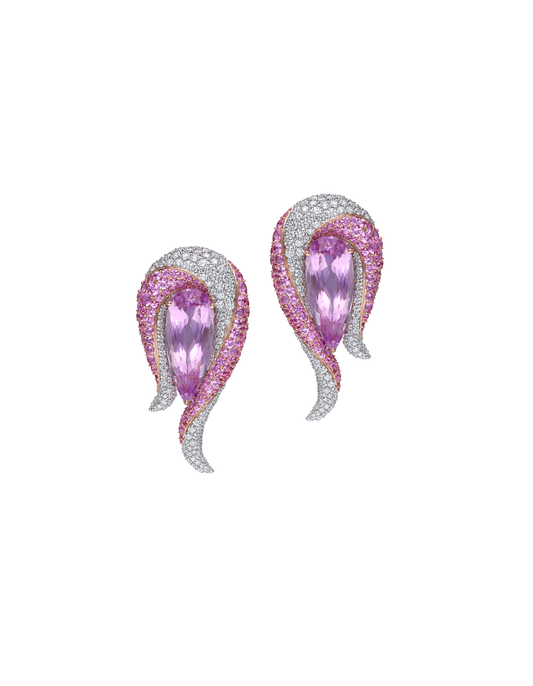 Swirl Kunzite Earrings