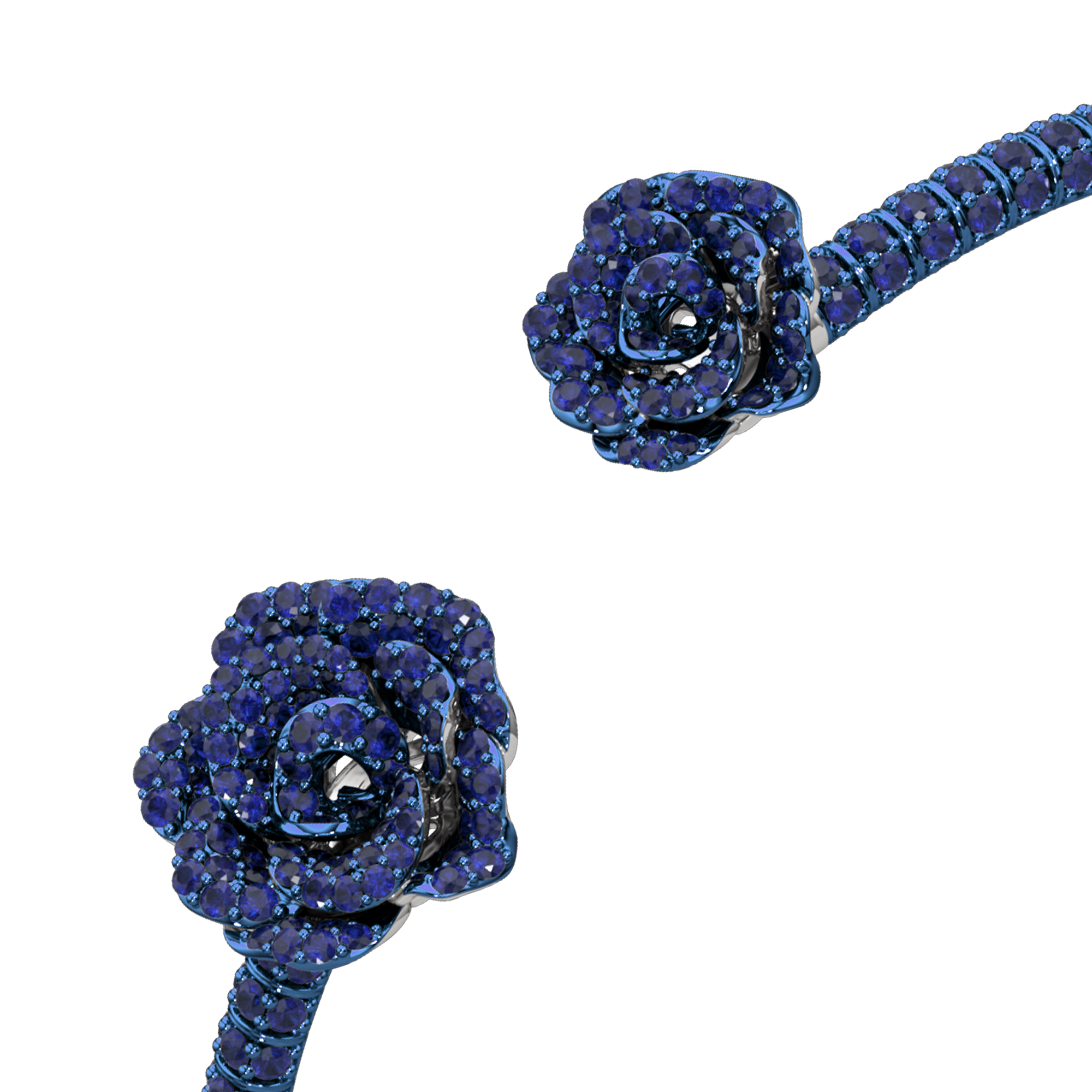 La Vie En Rose Blue Sapphire Bracelet, Double Motif