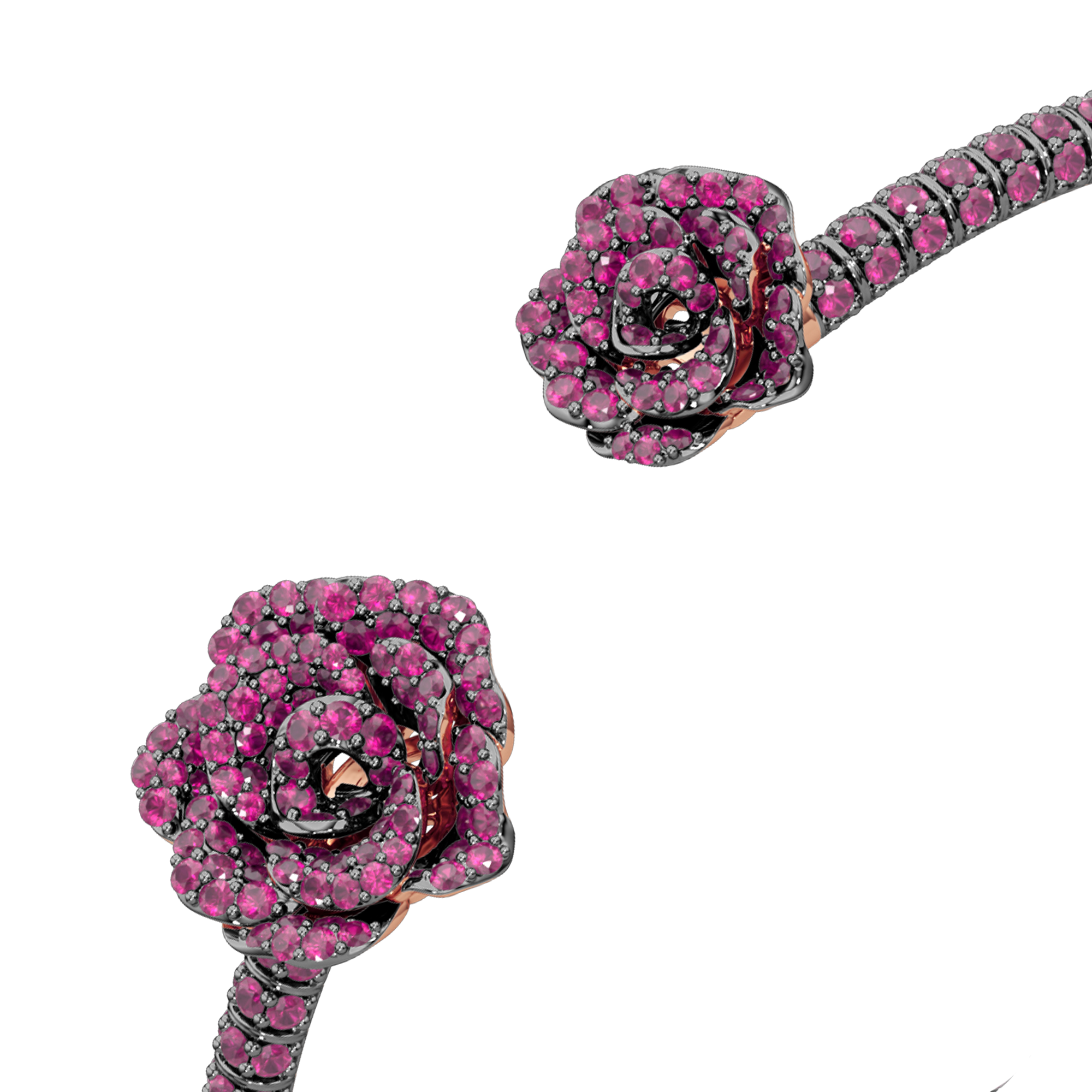 La Vie En Rose Ruby Bracelet, Double Motif