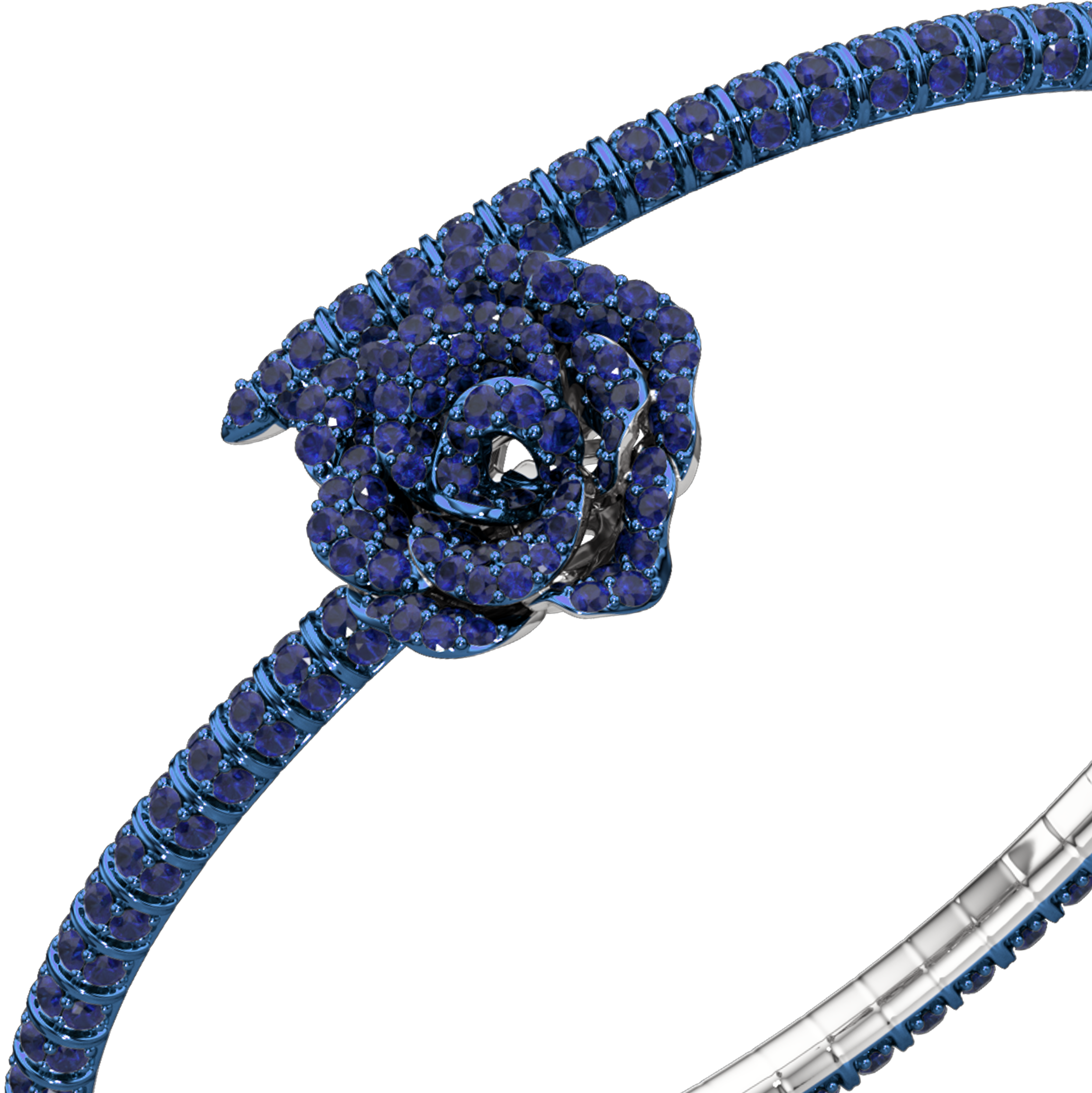La Vie En Rose Blue Sapphire Bracelet, Single Motif