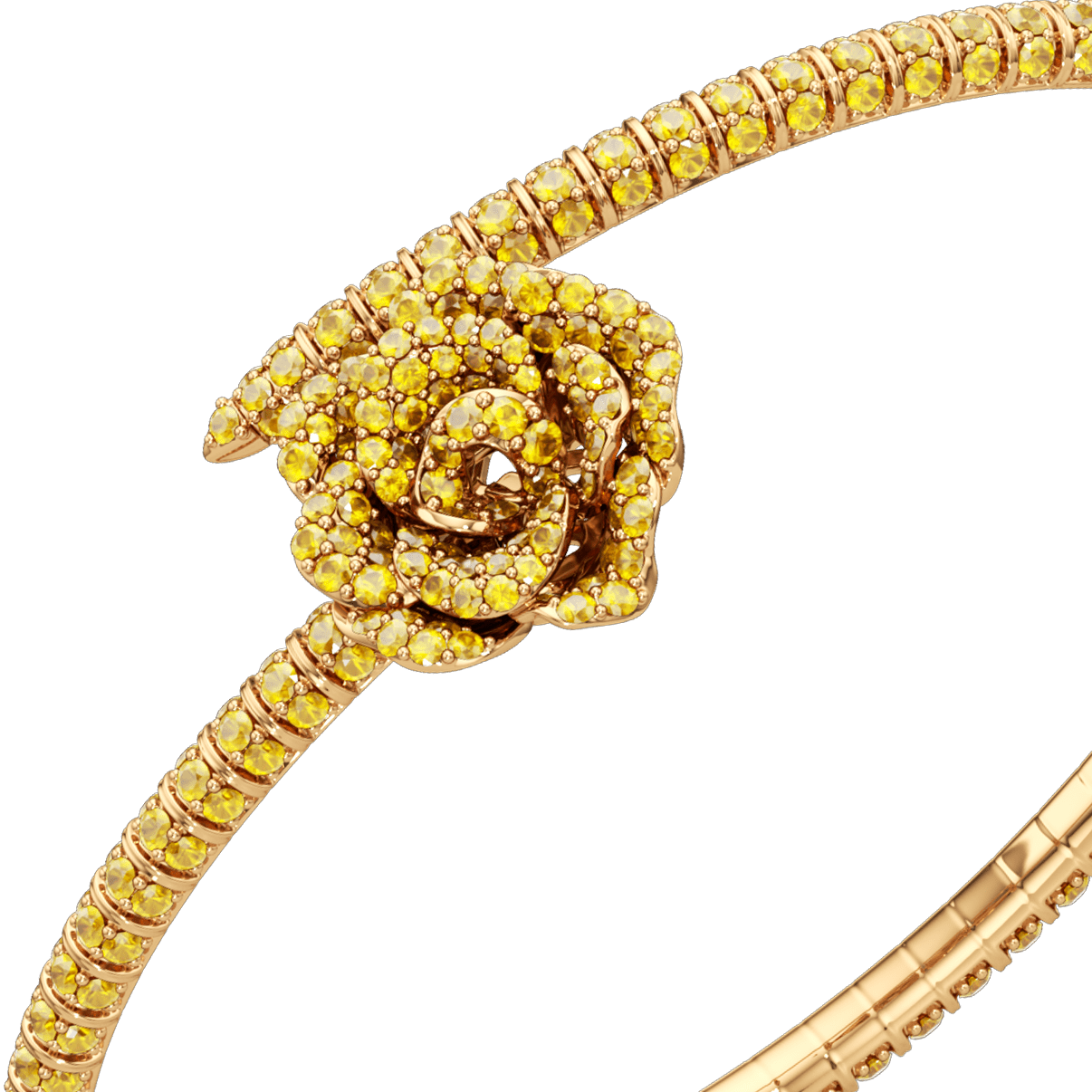 La Vie En Rose Yellow Sapphire Bracelet, Single Motif