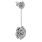 Pair of silver rose-shaped earrings on a white background