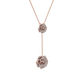 Rose gold necklace with floral pendant on a white background