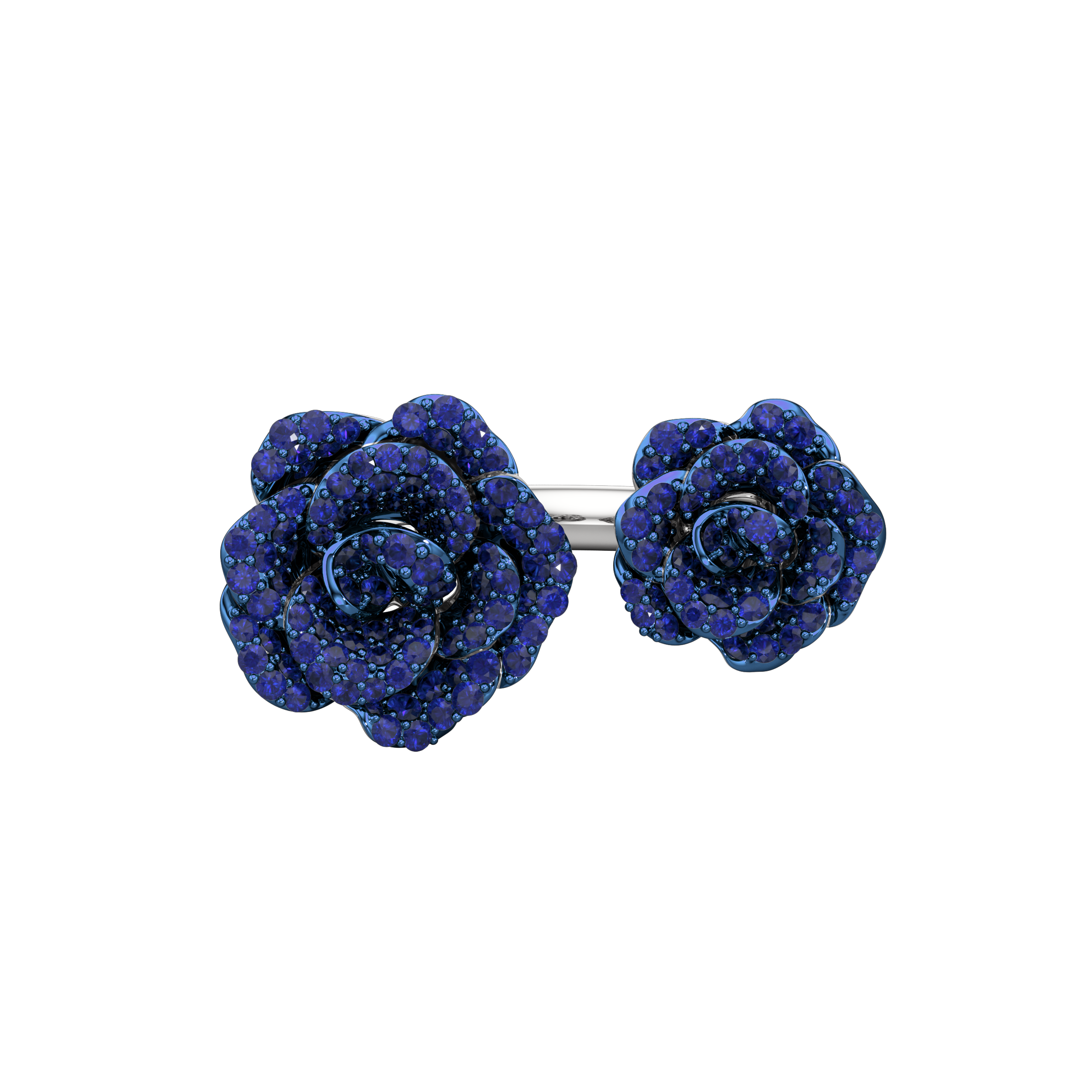 La Vie en Rose Blue Sapphire Ring, Double Motif