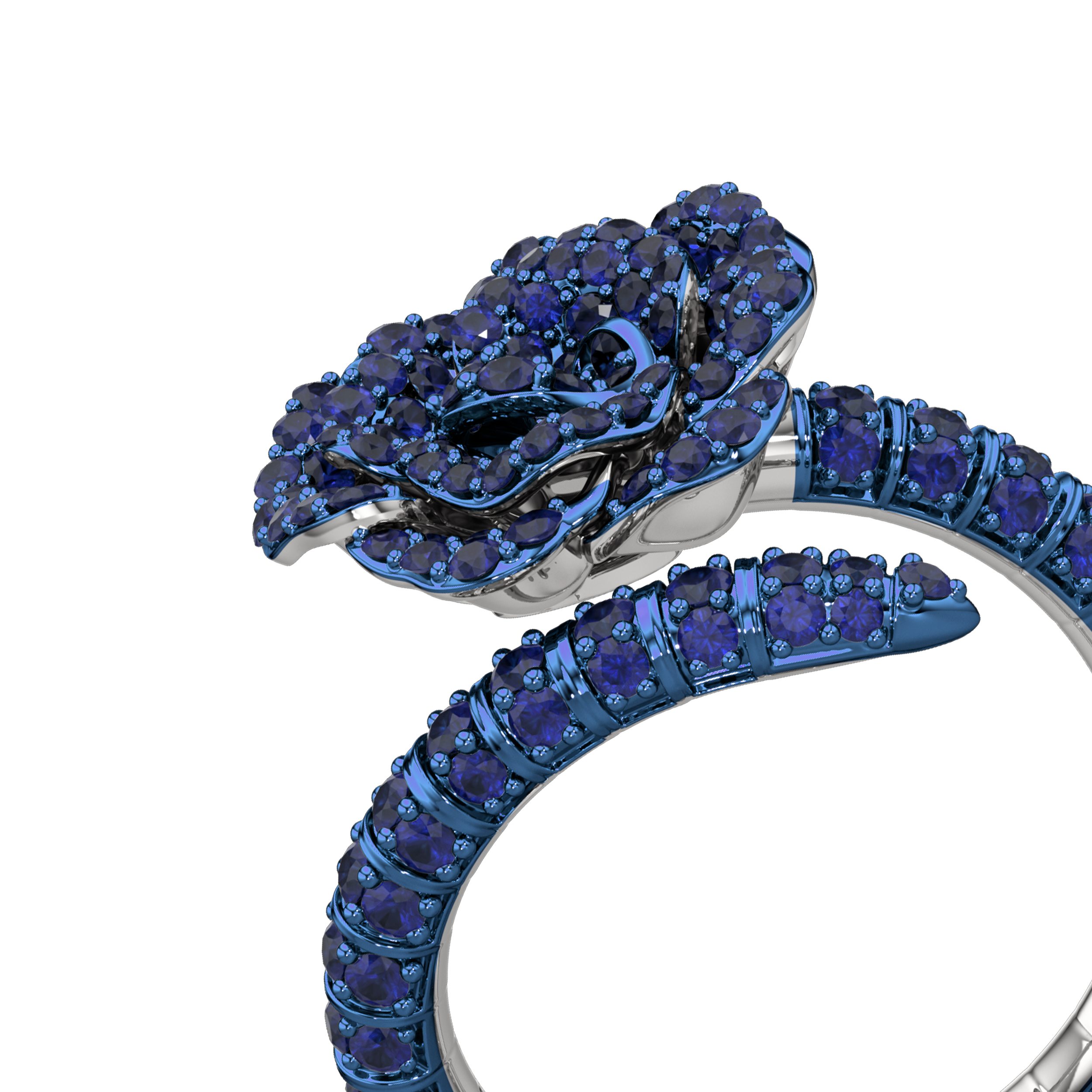 La Vie En Rose Blue Sapphire Ring, Single Motif