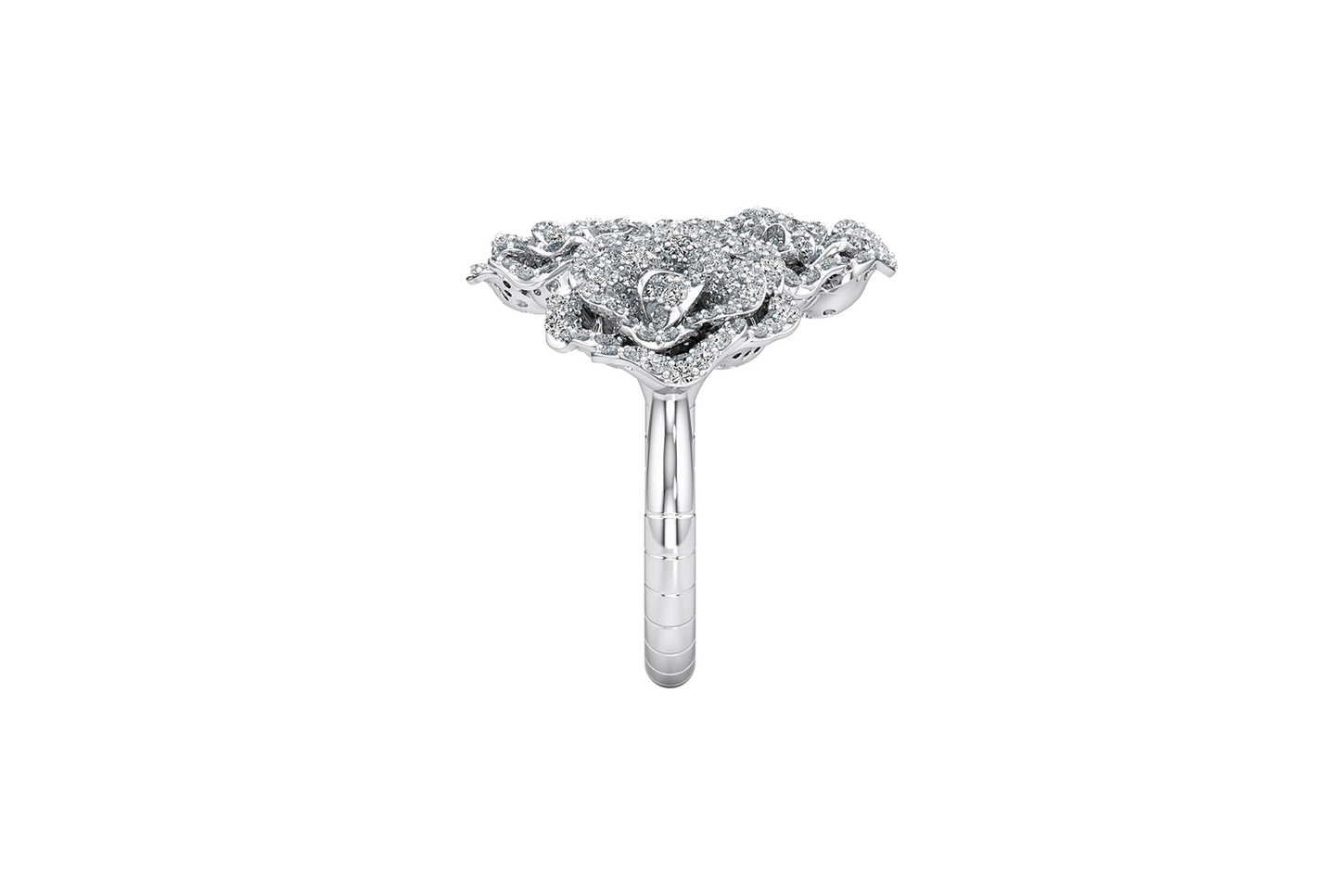 Diamond ring on a white background