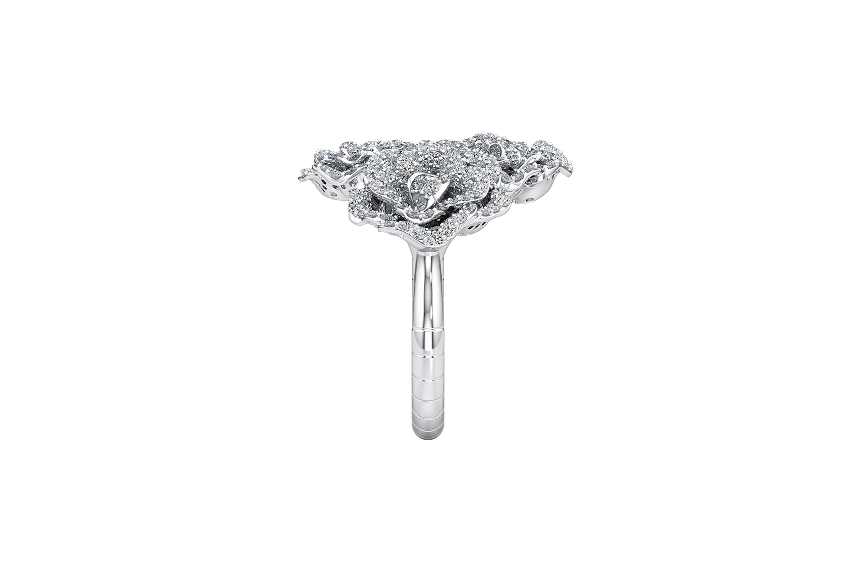 Diamond ring on a white background