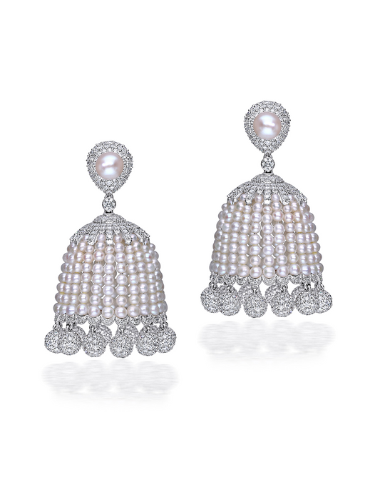 Pearl Cascade Jhumkas
