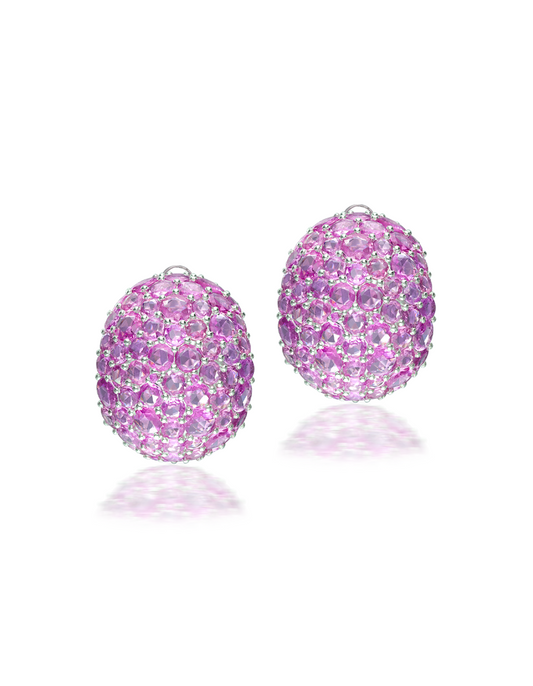 Pink Sapphire Cluster Earrings