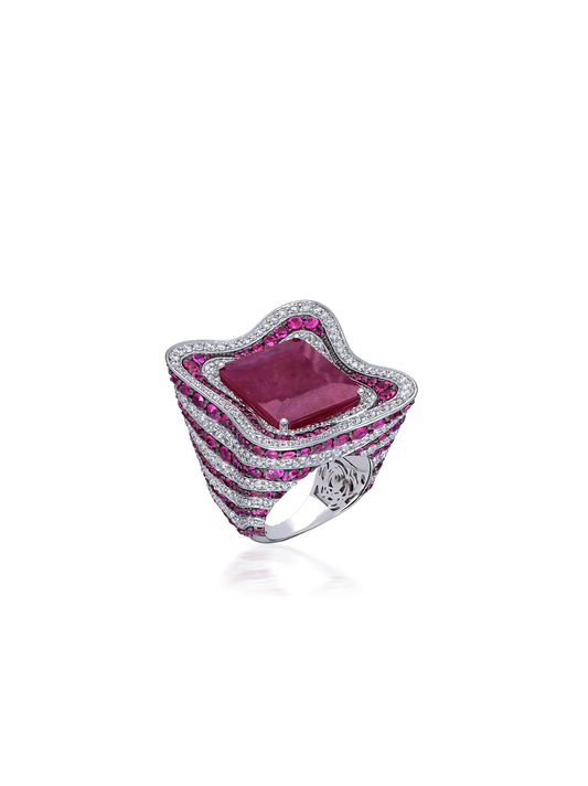 Ruby Halo Ring