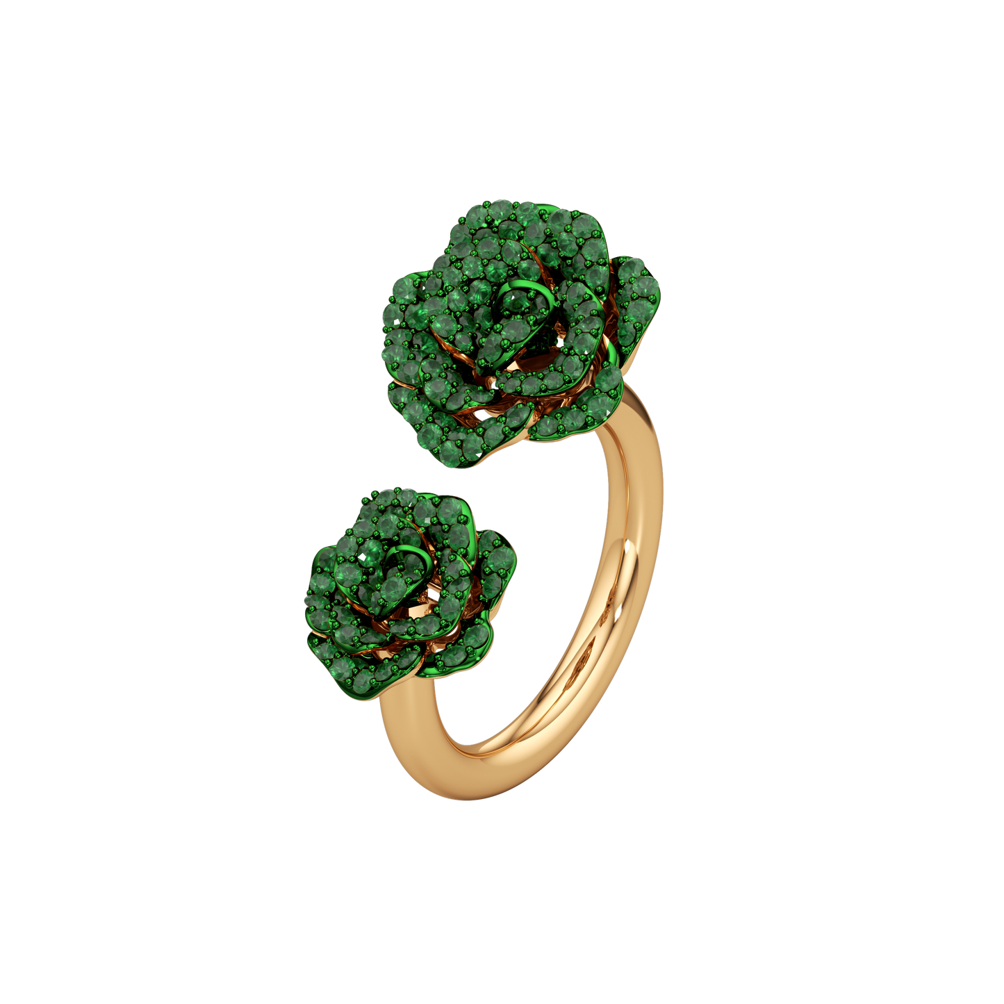 La Vie en Rose Tsavorite Ring, Double Motif