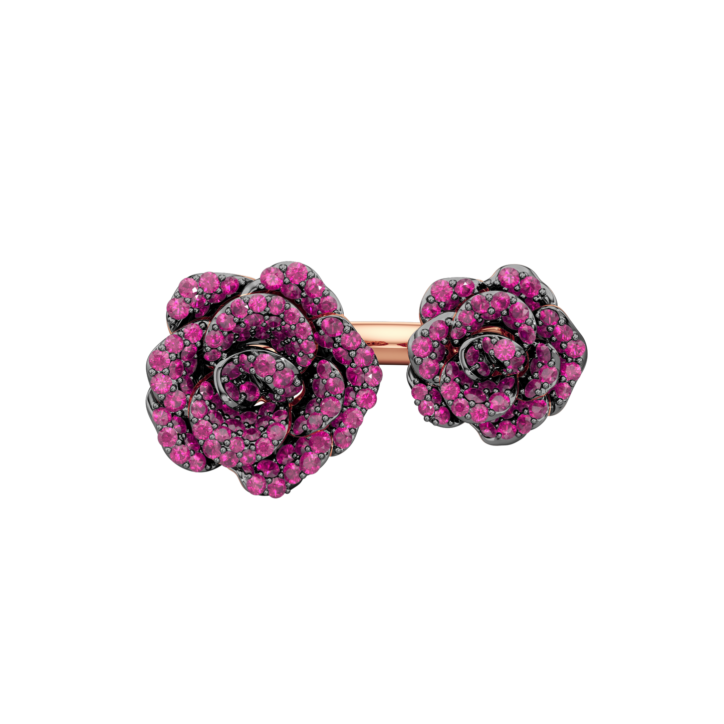 La Vie en Rose Ruby Ring, Double Motif