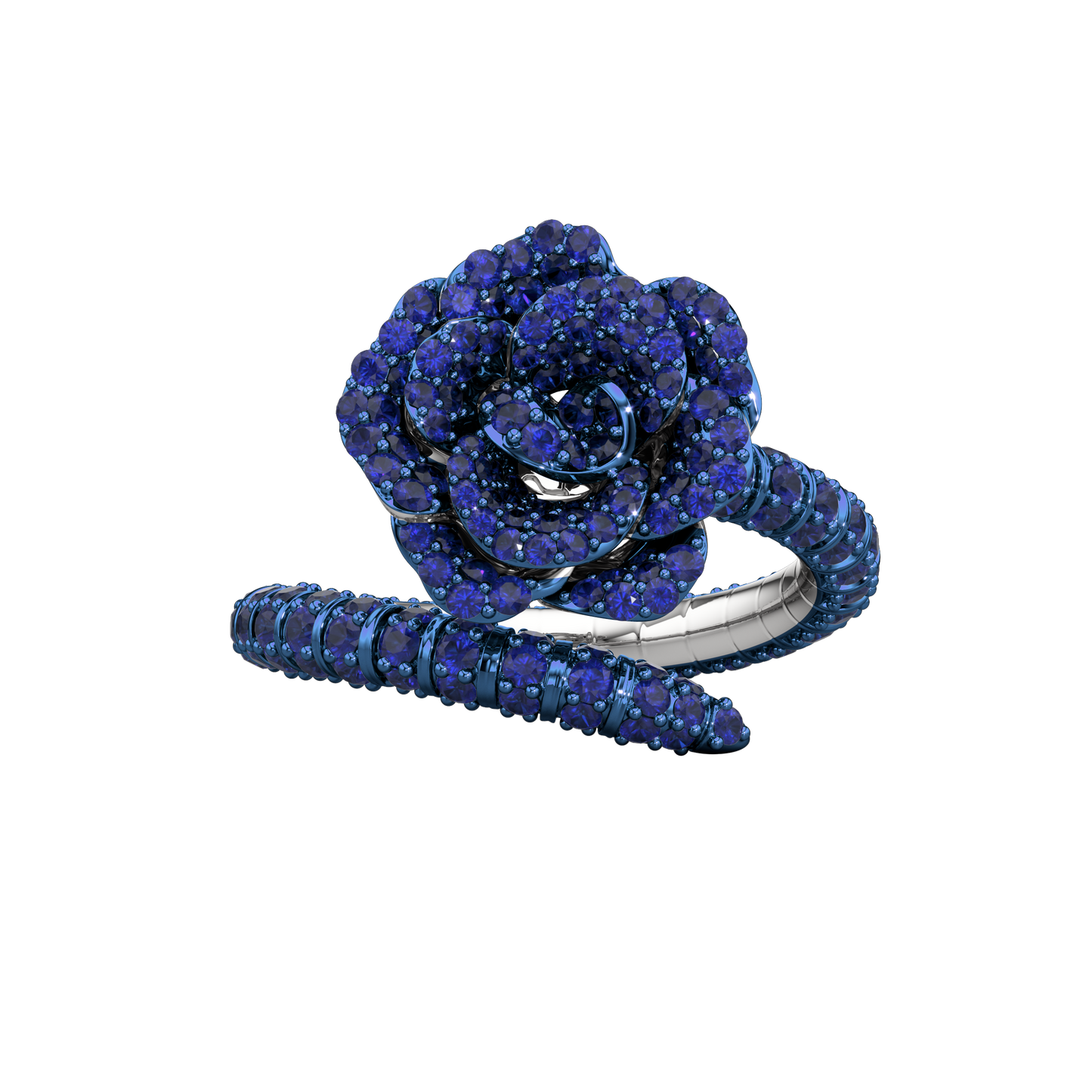 La Vie En Rose Blue Sapphire Ring, Single Motif