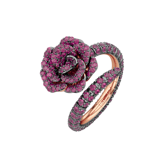 La Vie En Rose Ruby Ring, Single Motif