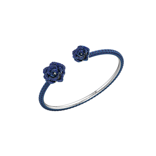 La Vie En Rose Blue Sapphire Bracelet, Double Motif